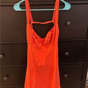 Vibrant Orange Sleeveless Dress